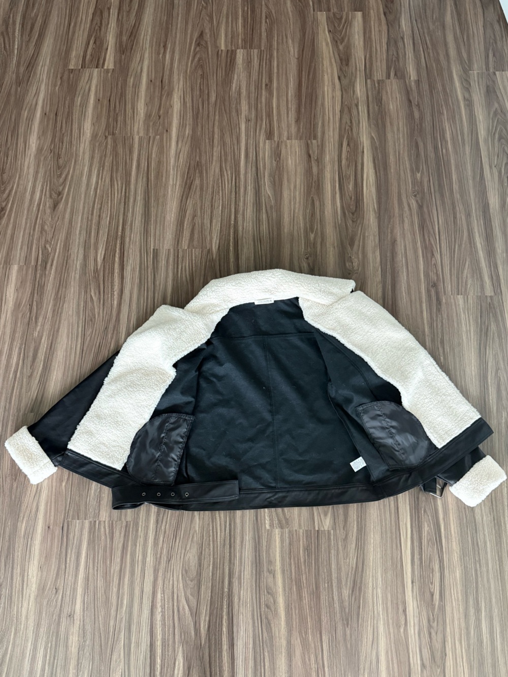 12th Tribe Faux Leather Sherpa Jacket - Picture 3 of 4